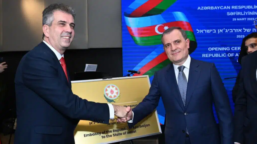 Foto apertura embajada de Azerbaiyán en Israel